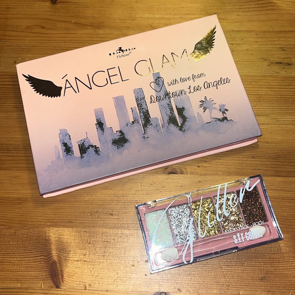 Italia Deluxe ANGEL GLAM palette and Glitter Eyeshadow Pallete